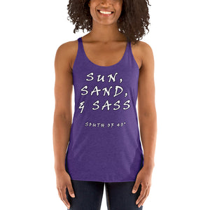 South of 40° - Women's Racerback Tank - Sun, Sand, and Sass - Multiple Color Choices